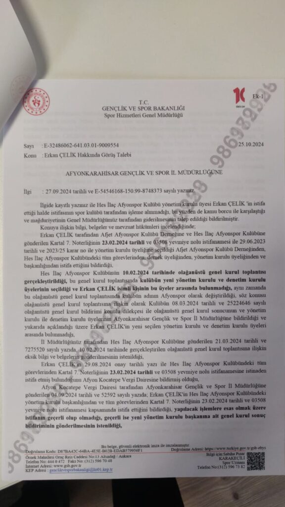 İsmail Hakkı Kasapoğlu ve Mali Yükümlülüklerden Kaçırma İddiaları: Afyonkarahisar’da Spor Camiadan Tepki